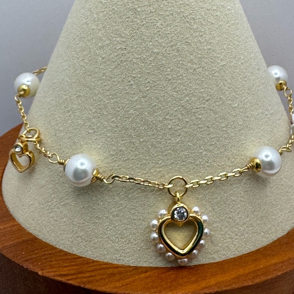 KATE SPADE Gold and Pearl Heart Charm Bracelet NEW - Picture 6 of 6